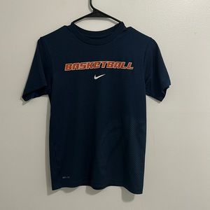 Nike Dri Fit Blue Orange White Basketball Short Sleeve Tee Boys Youth Small 8